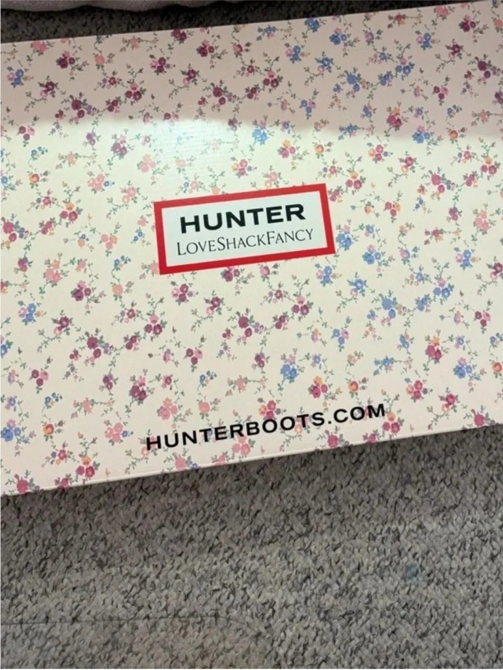✨🎀LoveShackFancy X Hunter Floral Rain Boots Cream/white/Pink & Blue Flower